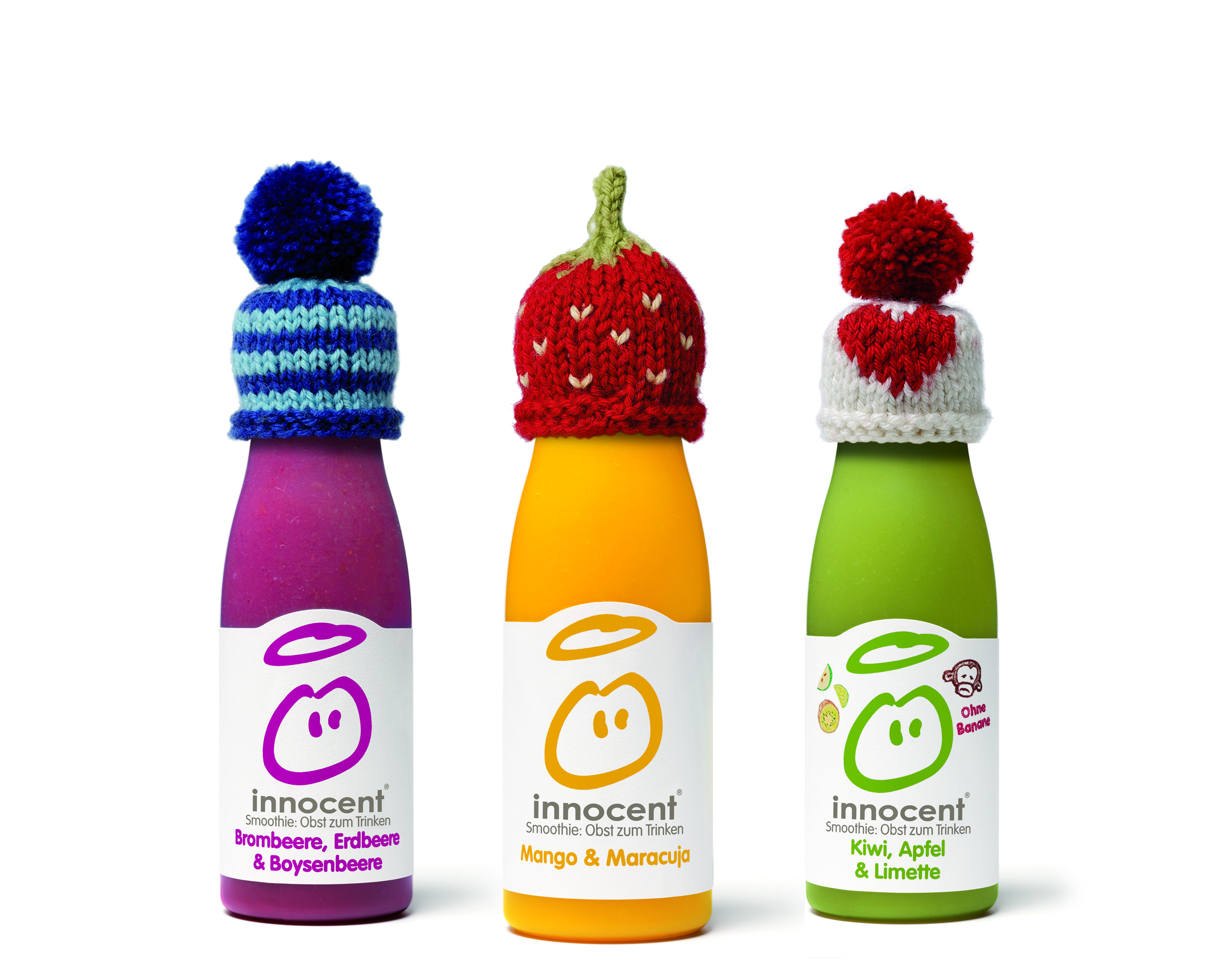 Zwei Hände, die stricken.